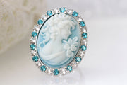 WOMEN CAMEO RING, Vintage Flower Cameo Wedding Ring, Antique Jewelry Inspired,Reenactment Style Jewelry, Rebeka Ring,Wide band adjustable