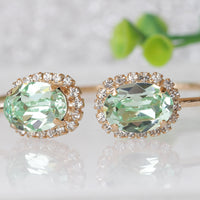 MINT GREEN BRACELET, Light Green Bracelet, Bridal Pastel Bracelet, Bridesmaid Art Deco Open Cuff Bracelet ,Wedding Rebeka Amazonite Cuff