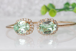 MINT GREEN BRACELET, Light Green Bracelet, Bridal Pastel Bracelet, Bridesmaid Art Deco Open Cuff Bracelet ,Wedding Rebeka Amazonite Cuff