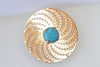 TURQUOISE ROSE Gold BROOCH