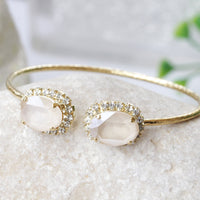IVORY GOLD BRACELET,Nude Jewelry,Bridal Open Cuff, Cream Bracelet,Rebeka Beige Bracelet,Minimalist Art Deco Cuff, Wedding Simple Bracelet