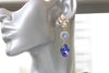 ROYAL BLUE EARRINGS, Bridal Something Blue For The Brides, Sapphire Blue Long  Earrings, Rebeka Statement Jewelry, Lightweight Earrings