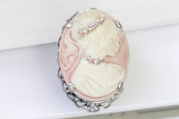 PINK CAMEO BROOCH