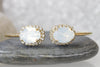 OPAL BRACELET, White Crystal Oval Bracelet, Bridal Open Bracelet, Wedding Rebeka Bracelet, Bridesmaid Jewelry Gift, Cuff Open Bracelet