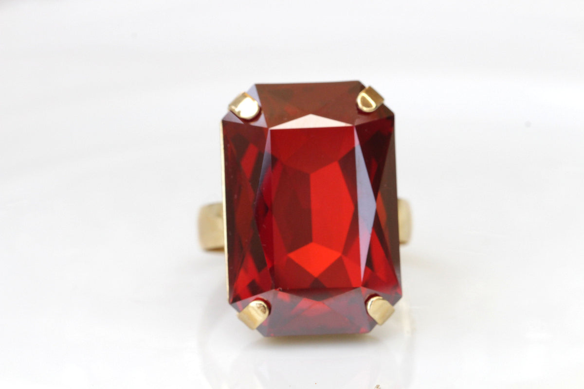 RED STONE RING | Rebeka jewelry| Rebekajewelry