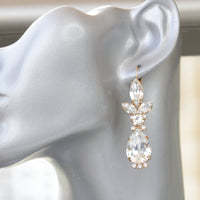 CRYSTAL BRIDAL EARRINGS, Rhinestone Wedding Earrings,  Rebeka Crystal Earrings,Formal Jewelry Set For Bride, Bridesmaid Drop Earrings
