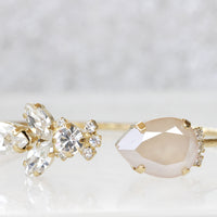 IVORY NUDE BRIDAL Bracelet,Bridal  Cream Bracelet, Rebeka Off White Bracelet, Open Cuff Bracelet, Vintage Bracelet, Necklace Earring Set