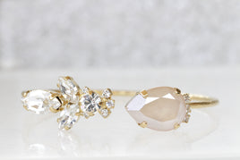 IVORY NUDE BRIDAL Bracelet,Bridal  Cream Bracelet, Rebeka Off White Bracelet, Open Cuff Bracelet, Vintage Bracelet, Necklace Earring Set