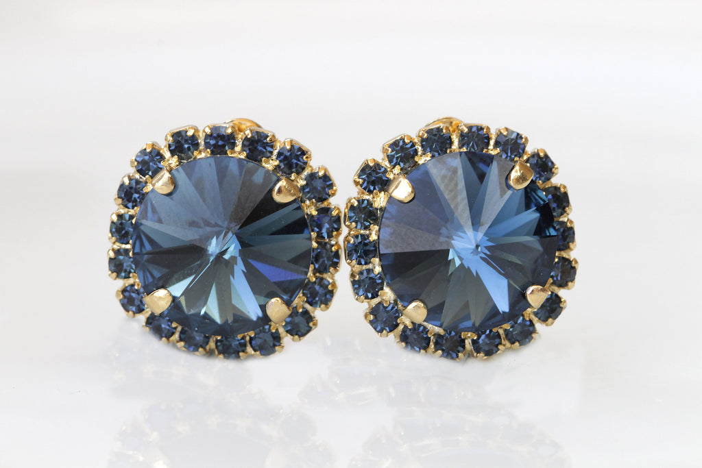 Madison Daisy Bright Silver Statement Earrings in Light Blue Opal Crystal |  Kendra Scott