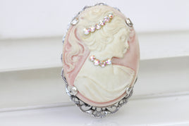 PINK CAMEO BROOCH