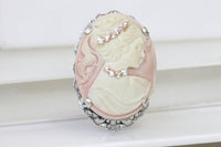 PINK CAMEO BROOCH