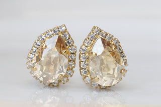 Boucles d'oreilles à clous couleur champagne