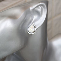 CRYSTAL STUD Earrings, Dazzling Bridal Earring, Rebeka Clip On Bridesmaid Earrings, Bride Earrings, Minimalist Earrings, Custom Earring