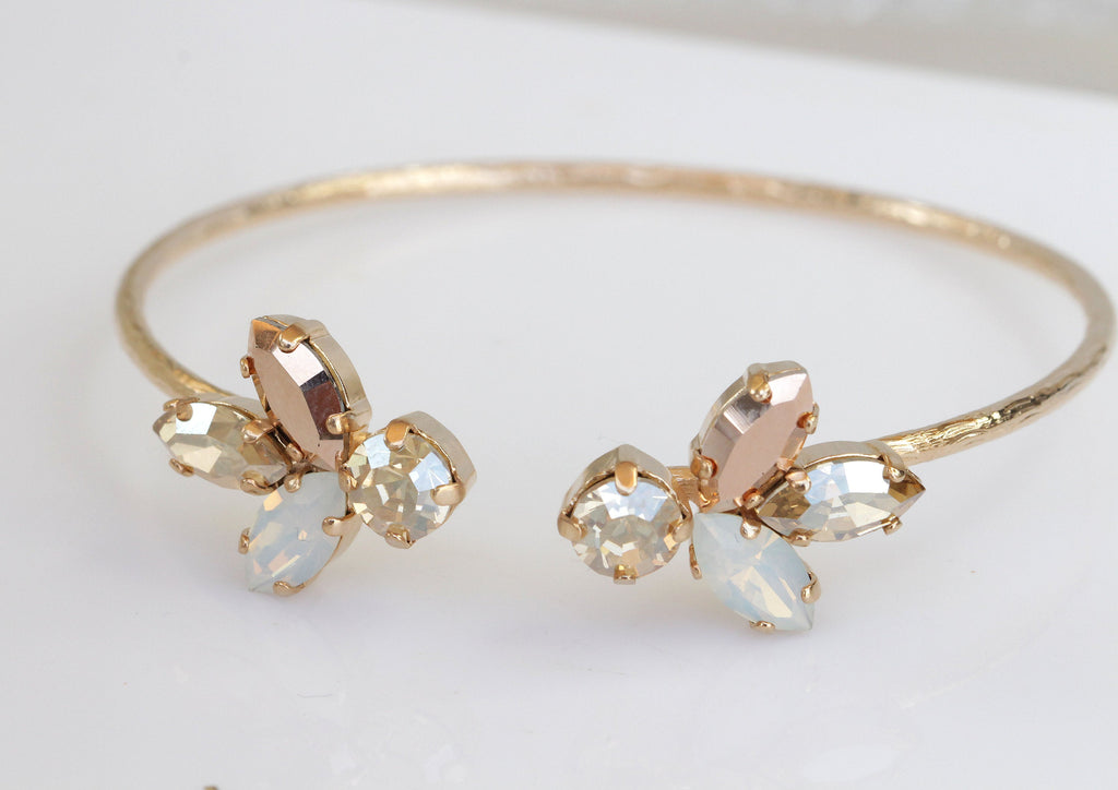 Rose Gold Floral Vine CZ Wedding Jewelry Set (4233S-RG)
