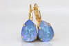 BLUE MINIMALIST EARRINGS, Rebeka Blue Pear Drop Earrings, Rhinestone Earrings, Bridal Shower Gift,Weddings Jewelry, Teardrop Simple Lever