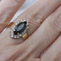 Marquise BLACK Ring, Rebeka Jet Ring, Simple Ring, Solitaire Ring, Anniversary Gift, Classic Ring For Women, Crystal Ring, Cocktail Ring