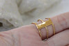 EMERALD Stacking RING SET, Art Deco Ring, 3 Band Ring, Chunky Ring,Rebeka Ring, Green Cocktail Ring, may birthstone ring, GoldFilled Ring
