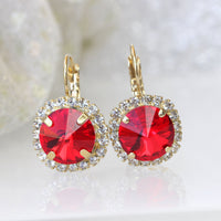 RED DROP EARRINGS, Red Ruby Bridal Earrings, Woman Jewelry, Ruby Red Earrings, Rebeka Crystal Earrings, Wife Gift, Black Friday Sale,Xmas