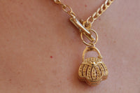 Chunky Necklace with Basket pendant