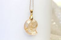 SNAIL NECKLACE, Champagne Necklace, Rebeka Pendant Necklace, Gold Filled Necklace, Unique Spiral Necklace,Ammonite Shaped Necklace, Gift