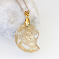 SNAIL NECKLACE, Champagne Necklace, Rebeka Pendant Necklace, Gold Filled Necklace, Unique Spiral Necklace,Ammonite Shaped Necklace, Gift
