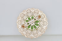 Green ROSE Gold BROOCH