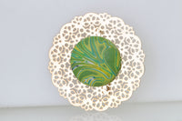 Green ROSE Gold BROOCH