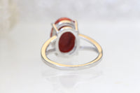 RED CORAL RING, Natural Stone Ring, silver sterling 925 ring, Engagement Ring, Bezel Ring, Woman&#39;s Ring, Minimalist Ring, Anniversary Gift