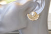 PEARL BRIDAL EARRINGS, Pearl Gold Wedding Earrings, Rebeka White Pearl Stud Earrings, Pearl Statement Earrings For Brides, Bridal Earring