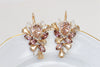 Bridal  MORGANITE Earrings, Earrings for Brides, Rose Gold Champagne Blush Pink Wedding Jewelry, Rebeka Drop Earrings, Leaves Earrings