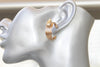 CHAMPAGNE HOOP EARRINGS, Gold Hoop Bridal Earrings, Wedding Jewelry, Rebeka Topaz Hoops, Wire Hoop Earrings, Half Hoop Wedding Earrings