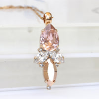 BLUSH ROSE NECKLACE, bridesmaid jewelry gifts, Rebeka Necklace, Bride Blush Pink Necklace, Bridal Morganite jewelry, Wedding Champagne