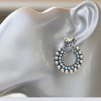 TURQUOISE GOLD EARRINGS, Boho Hoops, Gypsy Hoop Earrings, Moroccan Jewelry, Rebeka Vintage Earrings,Blue Turquoise Wedding Bridal Earring