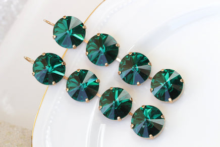 EMERALD LONG EARRINGS, Rebeka Statement Drop Earrings, Wedding Extra Large Green Earrings, Bridal Rose Gold Emerald Earrings, Cocktail