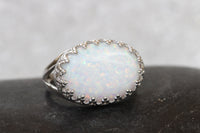 WHITE Opal Ring