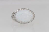 WHITE Opal Ring