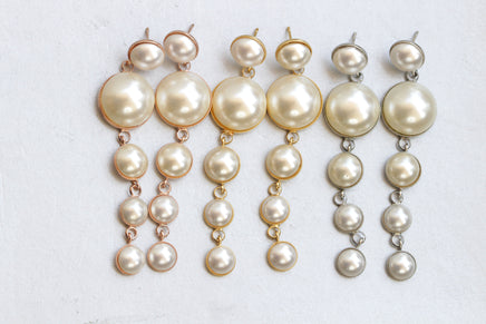 PEARL LONG EARRINGS, Statement Pearl Earrings, Pearl Bridal Earrings, Pearl Chandelier Earrings, Rebeka Pearl Earrings, Wedding Earrings