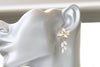 OPAL BRIDAL EARRINGS, White Cluster Wedding Earrings, Rebeka Earrings, Gold White Earrings,Custom Earrings,Bridesmaid Dangle Long Earring