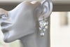 DUSTY BLUE DROP Earrings, Light Blue Earrings,Cluster Large Earrings, Rebeka Earrings, Something Blue For The Bride, Wedding Jewelry Gift