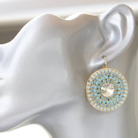 MINT EARRINGS, Bridesmaid Blue Earring, Rebeka Aquamarine Turquoise Earrings, Drop Earrings ,Bride Bridal Statement Earrings, OOK Earring