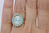 BLUE CAMEO RING,  Oval Cameo Earrings, Victorian Ring,Romantic Vintage Ring, Gold Cameo Ring, Turquoise Rebeka,Christmas Woman Gift Ideas