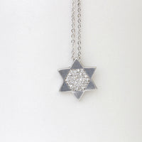 SILVER STERLING STAR of David Necklace