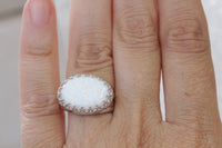 WHITE Opal Ring