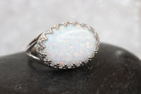 WHITE Opal Ring