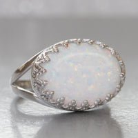 WHITE Opal Ring