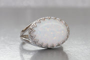 WHITE Opal Ring