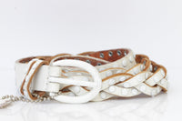 WHITE LEATHER BELT