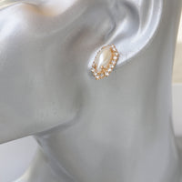 CRYSTAL BRIDAL Earrings, Clear Crystal Wedding Earrings, Rebeka Vintage Earrings, Stud earrings, bridesmaid Minimalist Oval Earrings