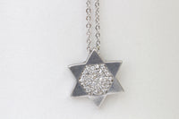 SILVER STERLING STAR of David Necklace