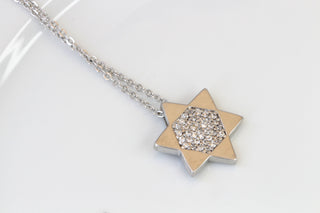 SILVER STERLING STAR of David Necklace